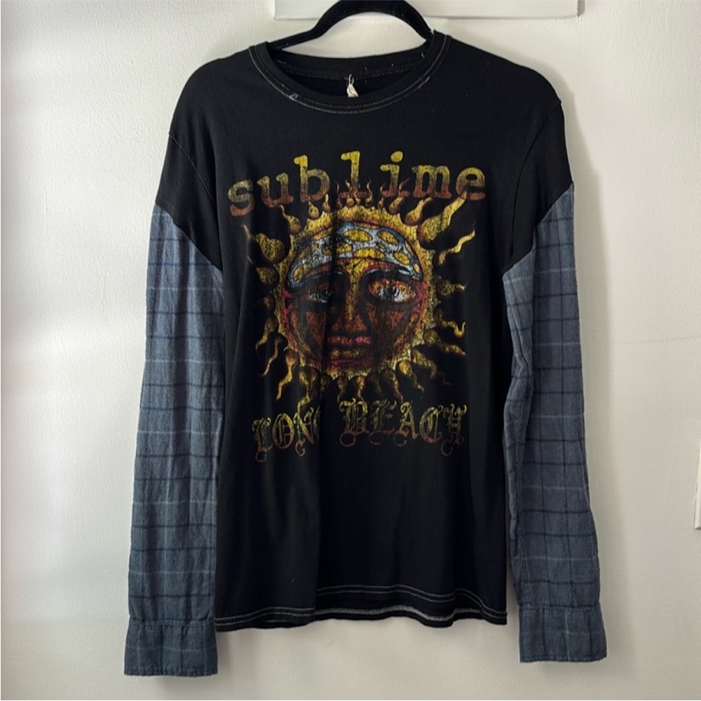 UO Urban Renewal Remade Flannel Music Tee.  NWT. Sublime